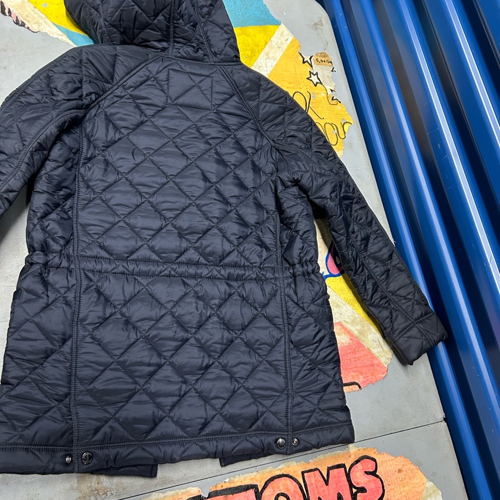 Burberry Children's Quilted Jacket in Navy and Check